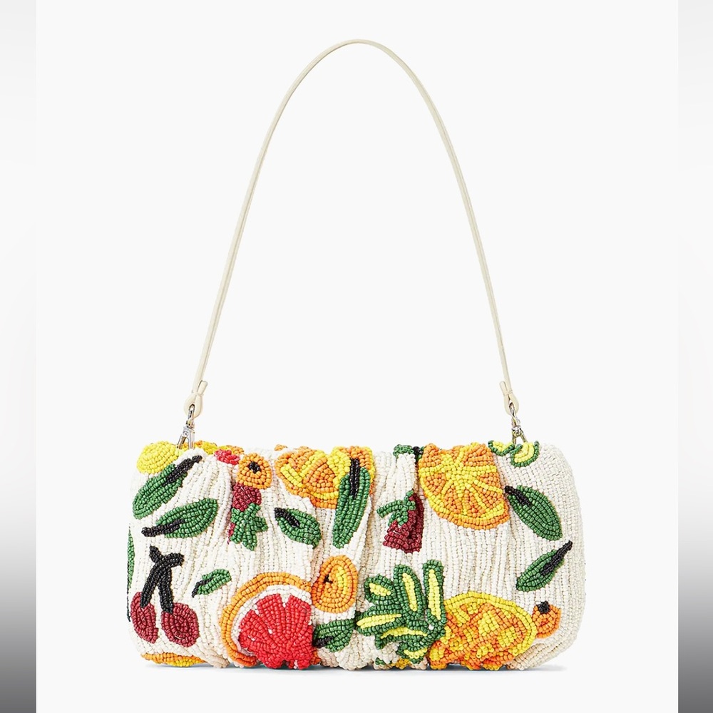 Staud Beaded Bean Convertible Shoulder Bag in Fruit Salad! 🍓🍒